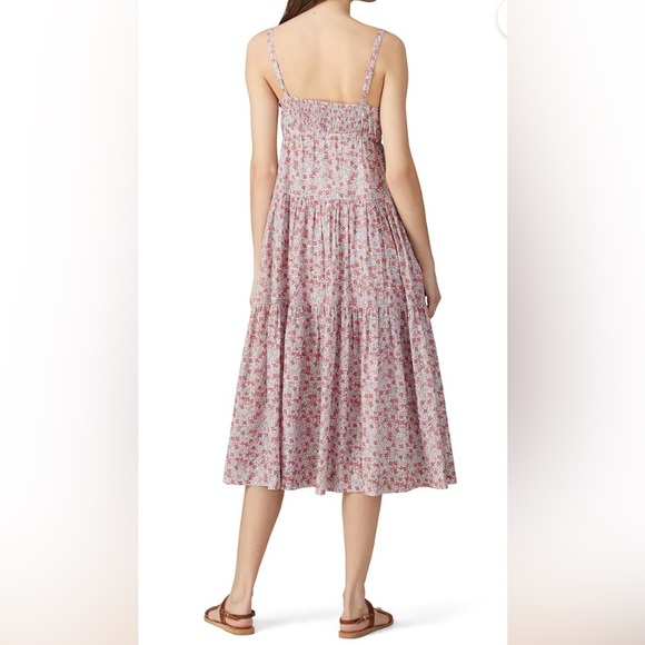 La Vie Rebecca Taylor Cotton Floral Strappy Tiered Dress - Picture 3 of 6